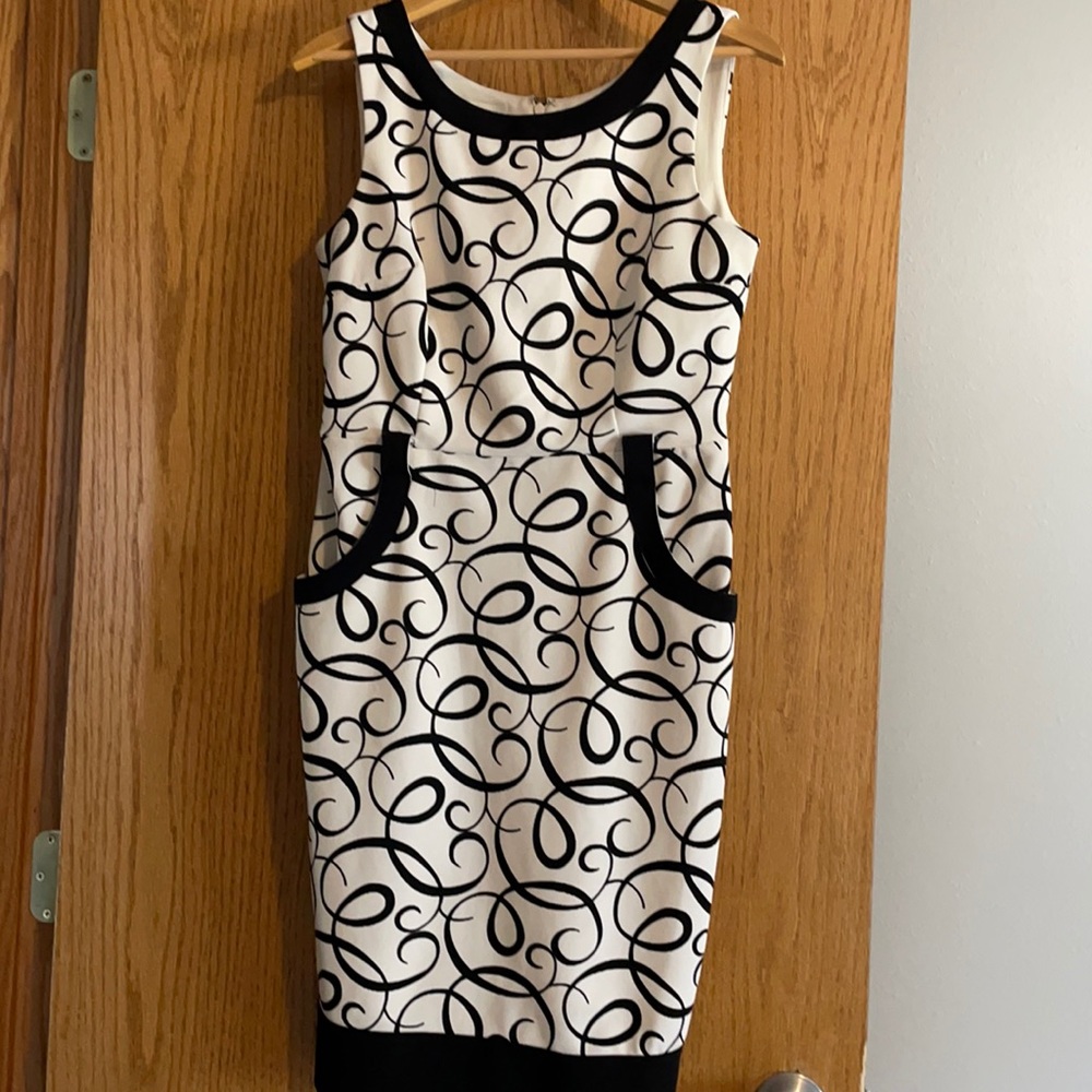 very professional black and white dress